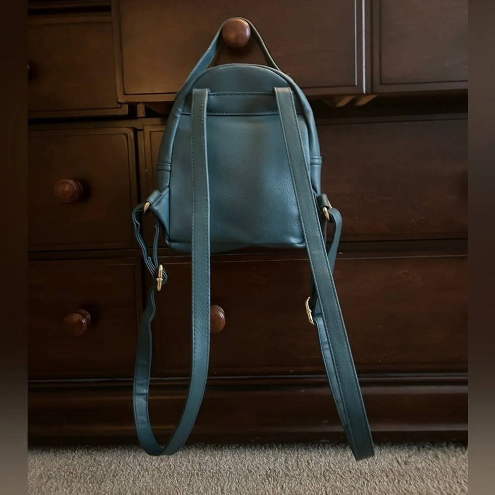Bebe Teal Rhinestone Backpack Purse